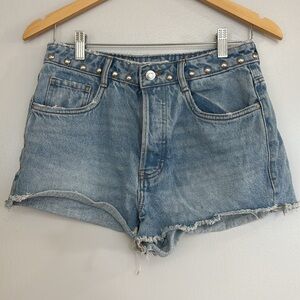 MOVING SALE - Zara silver studded waist denim short